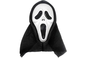 EHOTER Scary Mask for Adults Halloween Ghost Face Mask for Men Women Scream Mask Witch Mask Cosplay Costume Mask Party Horror Full Head Mask for April Fool's Day (Scream Style)