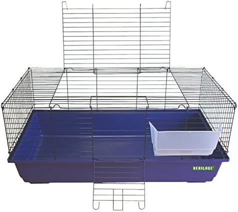 HERITAGE RABBIT CAGE HPP-1 BLUE 100 CM INDOOR LARGE BUNNY HUTCH GUINEA PIG CAGES WITH FREE HAY RACK (HPP1- Blue Rabbit Cage only)