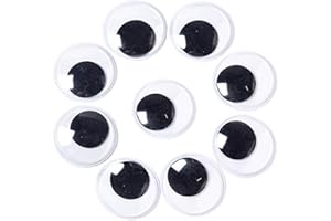 QIKAARA 20 Stück Selbstklebende Wackelaugen gross 50mm Kulleraugen Selbstklebend Kunststoff Augen zum Basteln Puppe Augen Schwarze Bastelaugen groß big Wiggle Googly eyes für DIY Kunsthandwerk Dekoration