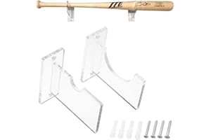BSTKEY 1 paire de supports muraux en acrylique pour battes de baseball Transparent