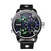 Produktbild Sansee Drei Zeit-Bewegungen Quarz-Armbanduhr Leder Sport Herren-Uhr-NORTH Männer dritten Grad wasserdichte Quarzuhr N-6001-2 (Blau)