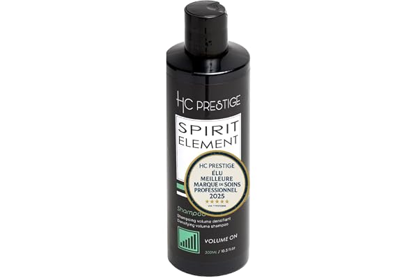 HC Prestige Shampoing Volume Cheveux Fins – Sans Silicone, Sans Parabènes – 96% Naturel, Soie du Japon & Vitamines – Douceur & Densité Immédiate – Fabriqué en France – 300ml