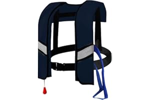 LIXQQS Auto Inflatable Life Jacket: 150N Lightweight Buoyancy Aid with Whistle for Kayaking Swimming Boating Adults Kids Safety Vest