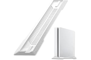 KlsyChry PS4 Slim Standfuß Vertical Stand für PlayStation 4 Slim, mit Stabiler Fuß und Lüftungsschlitzes Design zur sichere Aufbewahrung der Konsole(Weiß)