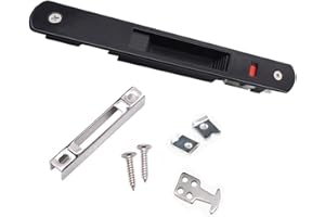 WANLIAN Scorrevole Serratura Van per Porte Scorrevoli Patio Serratura Finestra Scorrevole in Vetro Serraturas Maniglia Stile Gancio ad Incasso in Lega di Zinco Nero Blocco Hardware per mobili 1 pz