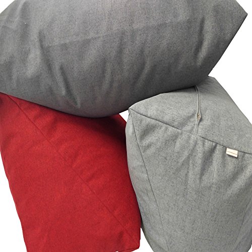 XXL Lesekissen und Rückenstütze für optimalen Sitzkomfort JUMBO Rückenkissen, Partnerkissen, Lendenkissen, Keilkissen, Nackenkissen, Dekokissen, optimal als Fernsehkissen für Betten mit Schaumstoffflocken (Türkisgrau) - 5