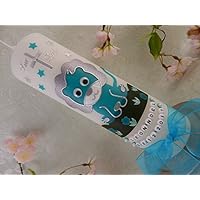 Taufkerze Löwe mint silber Taufkerze Junge Mädchen Taufkerzen Tiere 250/70 mm mit Name und Datum