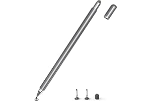 SENKUTA Tablet Stift für Alle Tablets, 2 in 1 Stylus Pen Touchscreen Stift für Alle Tablets/Handys, Apple iPad, iPhone, Samsung, Surface, Lenovo, Xiaomi, Chromebook, Huawei Android iOS usw.Metallisch