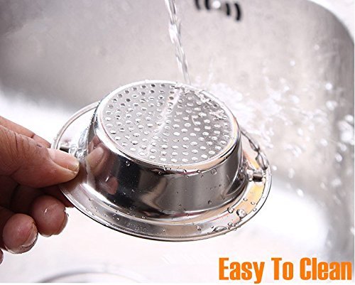 Magift 2 Stück Küchenspüle Drain-Sieb Zubehör Abfallstecker Mit Edelstahl, Handspüle Filter Chrom Äußerer Durchmesser 4,3 Zoll Für Dusche Bad Küche - 6