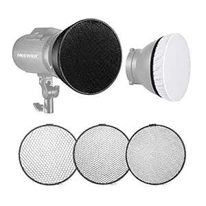 Neewer Standard Reflector 7 inches/18 Centimeters Soft Diffuser with 20/40/60 Degree Honeycomb Grid for Bowens Mount Studio Flash Strobe Light Monolight