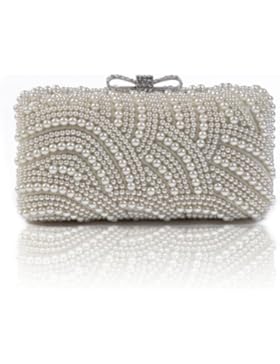 Damara Mini Damen Perle Hartschalen Schleife Verschluss Clutch Handtasche