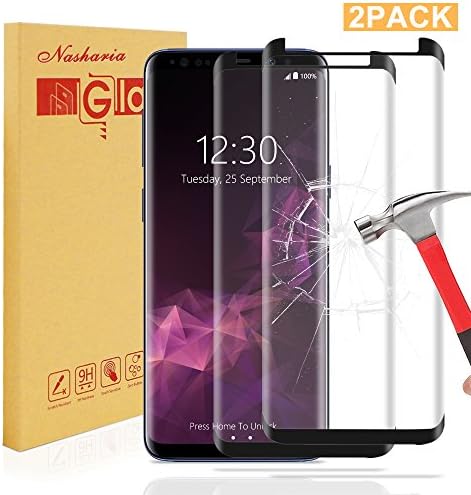 [2 Pack] Galaxy S9 Screen Protector, Nasharia Samsung Galaxy S9 Tempered Glass 0.25mm Screen Protector, 9H Hardness, Bubble Free, Anti-Fingerprint HD Screen Protector Film