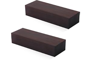 FLYLIN 2 Stück DIY Ebenholz Holzblock, Schwarz Ebenholz Holz Lumber Blank DIY Material Ebenholz Griffe 12 * 4 * 2.5CM, Ebenholz Holz Blank für die Herstellung von Ebenholz Musikinstrumenten Zubehör