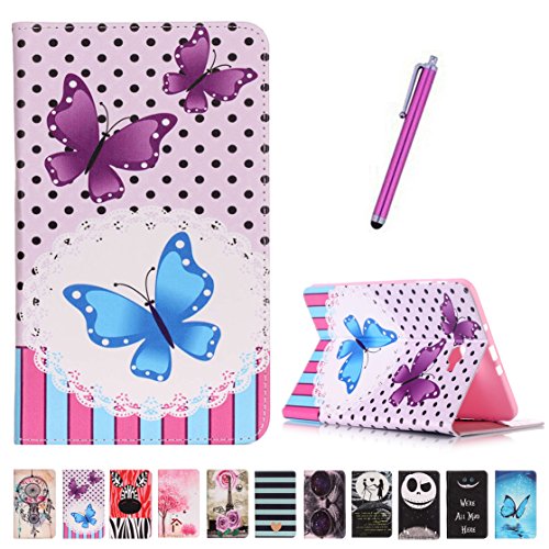 Romtronic Cute Colorful Flip Tasche PU Leder Abdeckung Stand Schutzhülle für Samsung Galaxy Tab A6 10.1 Pouces SM-T580 / SM-T585 + 1 x Schwarz Stylus (Design 02)