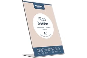 ‎EUROPEL EUROPEL Tischaufsteller Acryl, L-Form DIN A6 Hochformat, Menükartenhalter, Schilderhalter, Werbeaufsteller