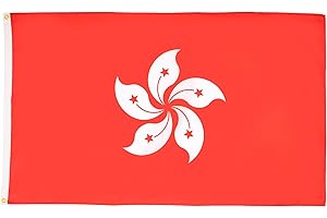 AZ FLAG - Hong Kong Flag - 3x5 Ft - 100D Polyester Hong Konger Banner with Two Metal Grommets - Fade Resistant - Vivid Colors - 3' x 5' Feet - 150x90 Cm