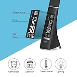 WILIT® U2 5W edle und moderne LED Schreibtischlampe in Lederoptik mit integriertem Wecker, Kalender, Uhrzeit und Temperaturanzeige, in 3 Helligkeitsstufen verstellbar, schwarz - 4