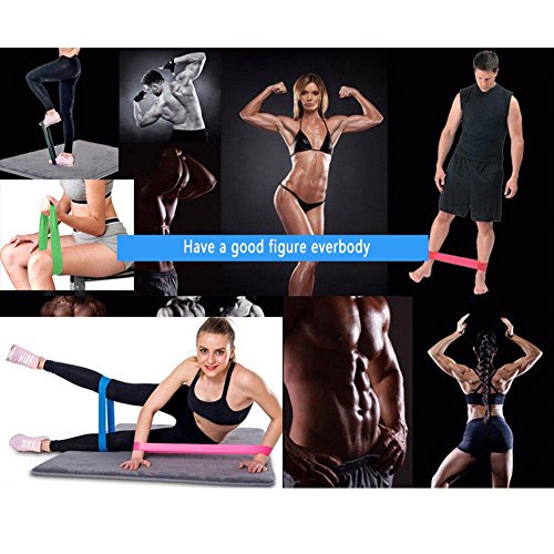 Widerstand Loop Bands, flach Elastic Stretch Bands für Beine & Explosive Ausdauer-Krafttraining, 5 Stück/Set - 4