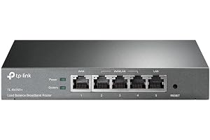 TP-Link TL-R470T+ Load Balance Broadband Business Router with Up to 4 WAN Ports, PPPoE Server, Advanced QoS and Strong Firewall