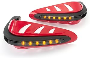 Alchemy Parts RED Integrated Motorbike Quad Bike LED Handguards Protectors Built In Indicators
