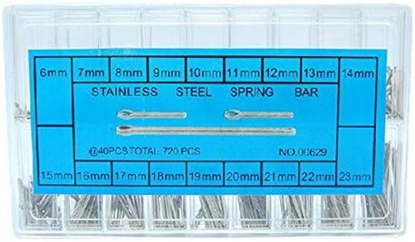 Tasmine 360 PCS Watch Band Link Cotter Pins Tool Sets 6mm-23mm