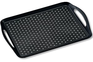Kesper |Serviertablett, Material: Kunststoff, Maße: B 45,3 x T 32 x H 4,5 cm, Farbe: Schwarz, Grau | 77201