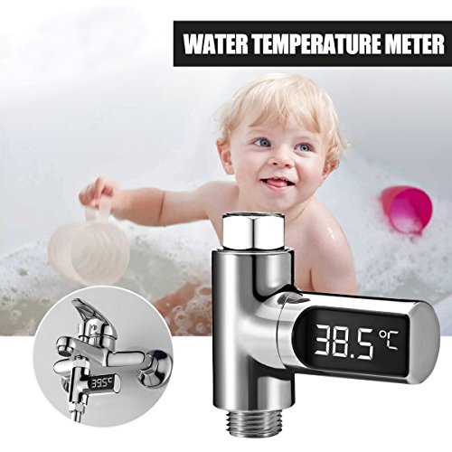 comprare on line Digitale Termometro Doccia, Essort Termometro Digitale Lettura Instantanea Auto-Off per Acqua Bagno, Nessuna batteria richiesta, Collegare al tubo flessibile 1/2 pollici o alla testa doccia Argento prezzo