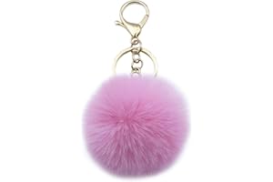 Xsclpomddy Pom Pom Keychain Faux Fur Ball Keychains Fluffy Keyring Tote Pendant Car Bag Soft Plush Charm