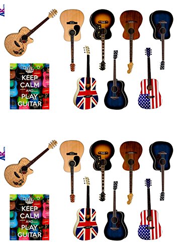 Akustische Gitarre Party Pack, Kuchen Dekorationen – 36 Essbar Stand-up Cupcake Topper - 2