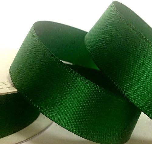 Three Kings 15 mm x 7 m Double Sided Satin Ribbon Roll, Holiday Green