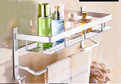 Preisvergleich Produktbild CivilWea- Freie Badezimmer-Raum-Aluminiumregale Badezimmer-Doppelt-Schicht-Bad-Produkte Regale Regale Badezimmer-Zusätze ( größe : 50 cm )