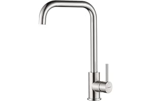 Ibergrif M22105A - Mitigeur Évier avec Bec Haut, Robinet de Cuisine, Nickel Brossé, Gris