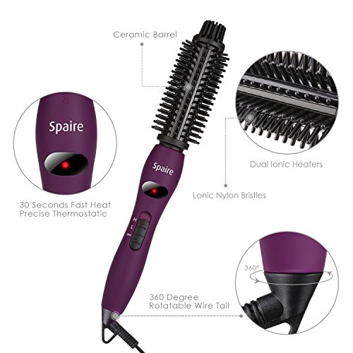 Spaire Stylingbürsten Elektrische Ionisch Nylon Borsten 4 in 1 Lockenbürste Anti – Verbrühen Keramische Haarbürsten Temperaturregelung und Schnelle Heizung (Lila) - 2