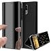 Produktbild HMTECH Huawe Mate 9 Pro Hülle Kristallklar Plating Überzug Spiegel Makeup Flip PU Lederhülle im Bookstyle Hart PC Magnetverschluss Standfunktion Schutzhülle für Mate 9 Pro,Purple PU Mirror