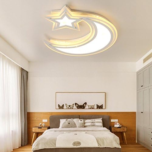 Java | Moon and Stars Modern Ceiling Lamp Pendant Lamp Ceiling Lamp Lighting Adjustable Color Temperature LED Lights Solar Light Yellow