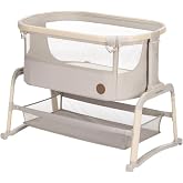 Maxi-Cosi Iora Air Sallanabilen Ahşap G&ouml;r&uuml;n&uuml;ml&uuml; Anne Yanı Beşik Beige Eco
