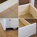 Homestyle4u Funktionsbett Holzbett Kinderbett Jugendbett 90×200 weiß Bettkasten Einzelbett - 5