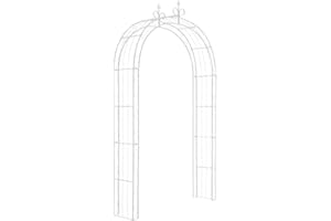 CLP Arche à Rosiers Sun - Arcade de Jardin en Fer Forgé - Support pour Plantes Grimpantes - Arceau de Jardin Treillis de Jardin, Couleur:Blanc