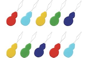 JEUFUN 10 pcs Needle Threaders Brass Wire Gourd Shaped Plastic Needle Thread Easy to Insert Hand Sewing Needles,Used for Sewing Machines Hand Sewing Cross Stitch Mending Clothing (Random Colors)