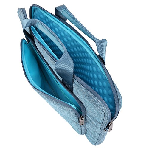 Laptophülle, Evecase 15.6 Zoll Universal Neoprene Gepolsterte Notebook Briefcase Laptop Schutzhülle mit Anzug-Gewebe / Ablösbaren Träger / Handgriff / Frontfach / Zubehörfächer für Lenovo Asus Acer HP – Himmelblau - 4