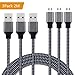 Price comparison product image Micro USB Cable, Samsung Charger Lead Coskip 3 Pack 2M High Speed Micro USB Charger Cable Nylon Braided Android Cable for Smartphones, Samsung, HTC, Motorola, Nexus, Nokia, LG, Sony and more- Carbon Black