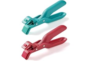 GENERIC Anti Scald Bowl Holder Clip, 2 Pack Hot Plate Gripper Multi-Function Anti-Scald Bowl Clip for Bowls & Dishes Non-Slip Microwave Air Fryer Tongs (Green+Red)