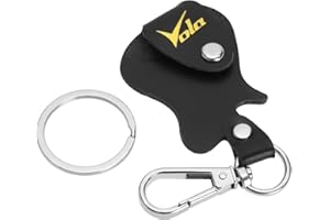 Vola Étui en Cuir pour médiators de Guitare, Porte-clés, étui pour plectres, Sac de Rangement pour médiators, Noir