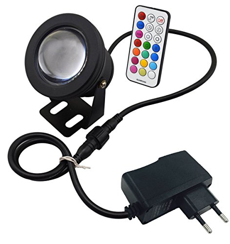 COOLWEST RGB LED Unterwasserscheinwerfer Dekorative Garten Schwimmbad Teich Licht/Nacht Schalt,230V / 10W,mit Wireless IR Fernbedienung - 2