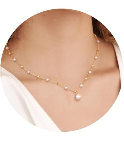 Y -ying collana girocollo con ciondolo a forma di perla con moneta di perle di patate bianche coltivate collane fatte a mano  36