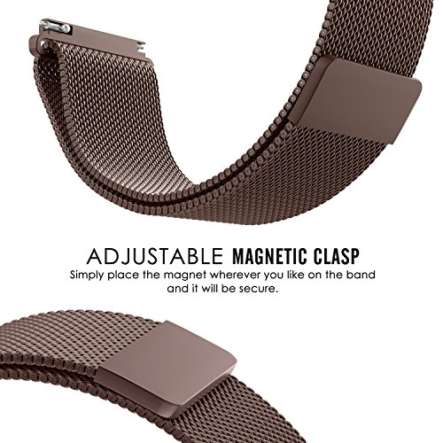 MoKo Fitbit Blaze Armband – Milanaise Edelstahl Replacement Wrist Band Strap Watchband Uhrband Uhrenarmband Erstatzband mit Magnet-Verschluss für Fitbit Blaze Smart Fitness Watch, Kaffee - 3