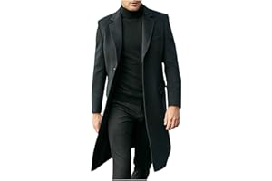 NUSGEAR 2023 Abrigo Hombre Invierno Mezcla de Lana Botón de Manga Larga Gabardina Abrigo largo Moda lujo Slim fit Chaqueta Elegant Rompevientos caliente Chaquetas Blazer Parka Outwear traje