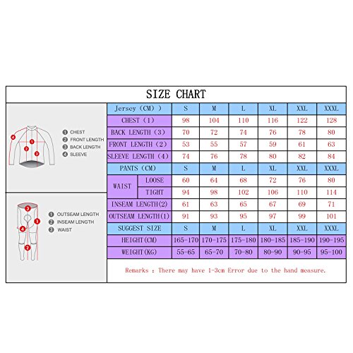 Asvert Fahrradbekleidung, Männer Langarm-Radfahren Jersey Set Mountain Biking Anzug Kleidung Kompression Hosen - 6
