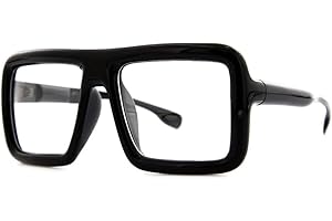 grinderPUNCH Dicker quadratischer Rahmen, klare Linse, Brille, super übergroße Mode und Kostüm