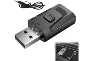 AOUZOVLI USB Bluetooth Sender Audio TV Adapter, 2-in-1 Bluetooth Sender Empfänger mit Klinke 3,5 für TV/PC/Auto/Lautsprecher/Kopfhörer/Heimstereo